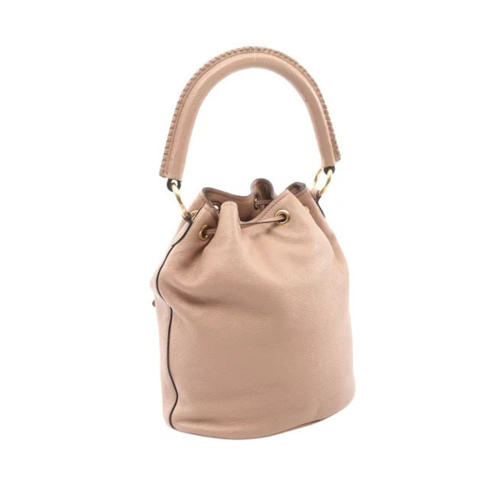Miu Miu braided pink beige leather leather drawstring bucket bag Pink Tan